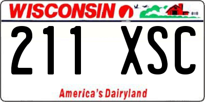 WI license plate 211XSC