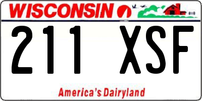 WI license plate 211XSF