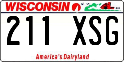 WI license plate 211XSG