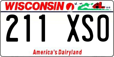 WI license plate 211XSO