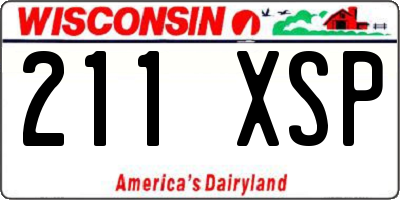 WI license plate 211XSP