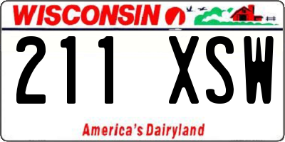 WI license plate 211XSW