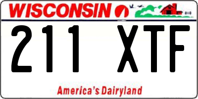 WI license plate 211XTF