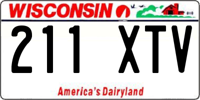 WI license plate 211XTV