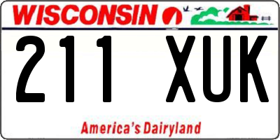 WI license plate 211XUK