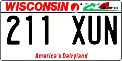 WI license plate 211XUN