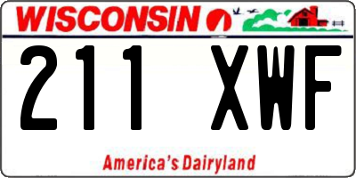 WI license plate 211XWF
