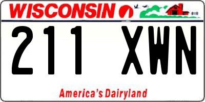 WI license plate 211XWN