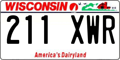 WI license plate 211XWR