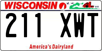 WI license plate 211XWT
