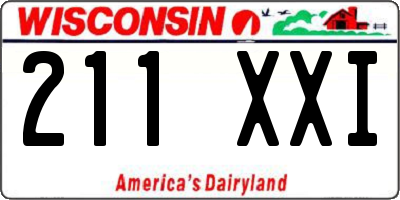 WI license plate 211XXI
