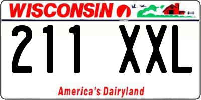 WI license plate 211XXL