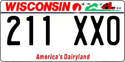 WI license plate 211XXO