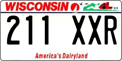 WI license plate 211XXR