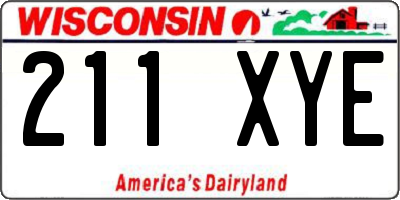 WI license plate 211XYE