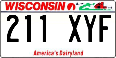 WI license plate 211XYF