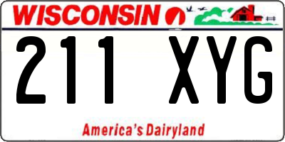 WI license plate 211XYG