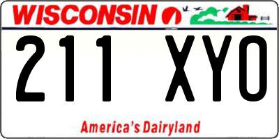 WI license plate 211XYO
