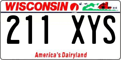 WI license plate 211XYS