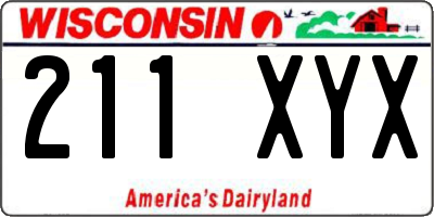 WI license plate 211XYX