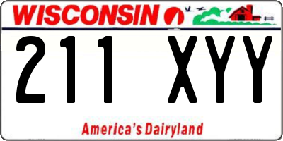 WI license plate 211XYY