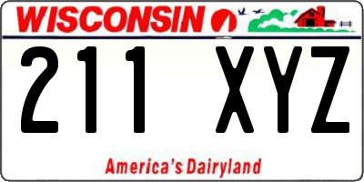WI license plate 211XYZ