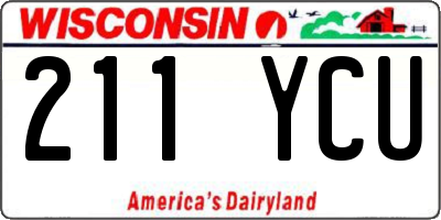 WI license plate 211YCU