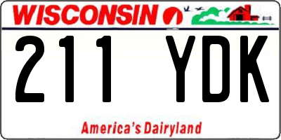 WI license plate 211YDK