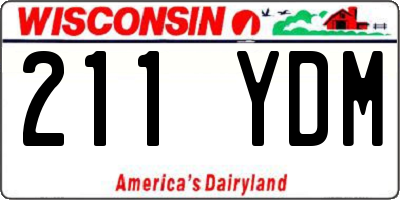 WI license plate 211YDM