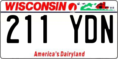 WI license plate 211YDN