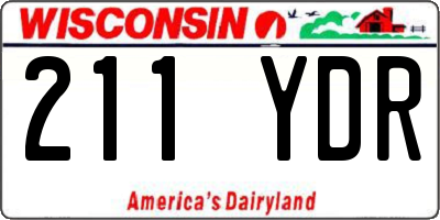 WI license plate 211YDR