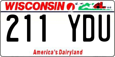 WI license plate 211YDU