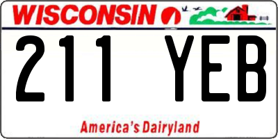 WI license plate 211YEB