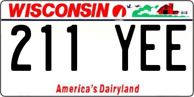 WI license plate 211YEE