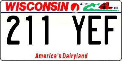 WI license plate 211YEF