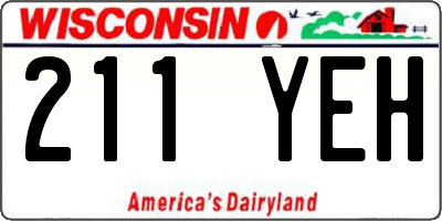 WI license plate 211YEH