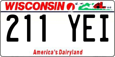 WI license plate 211YEI