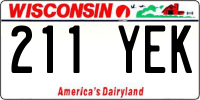WI license plate 211YEK