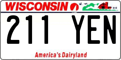WI license plate 211YEN