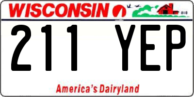 WI license plate 211YEP