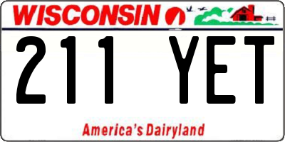 WI license plate 211YET