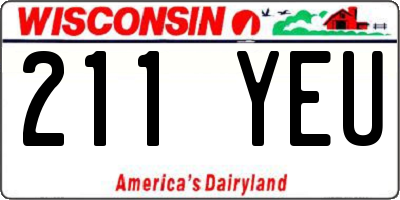 WI license plate 211YEU