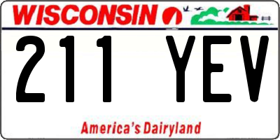 WI license plate 211YEV