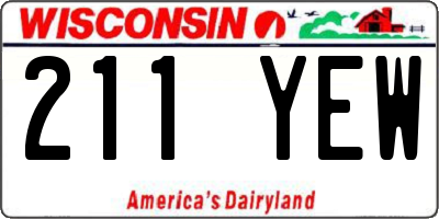 WI license plate 211YEW