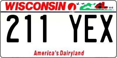 WI license plate 211YEX