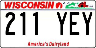 WI license plate 211YEY