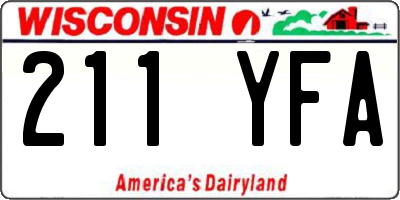 WI license plate 211YFA