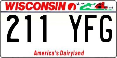 WI license plate 211YFG