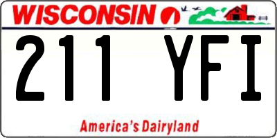 WI license plate 211YFI