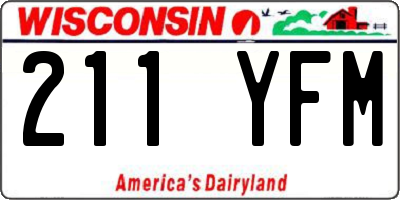 WI license plate 211YFM